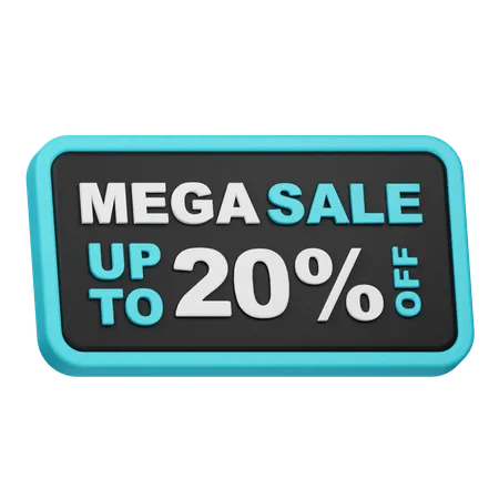 Mega Sale bis zu 20% Rabatt  3D Icon