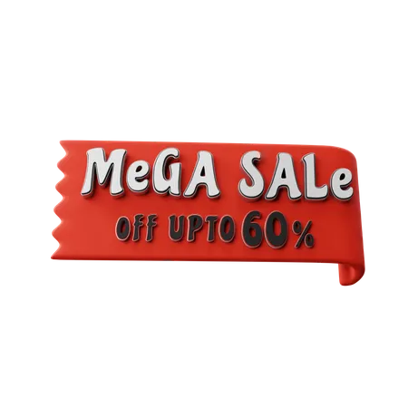 Mega Sale mit bis zu 60 % Rabatt  3D Illustration