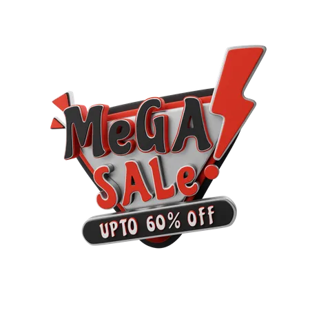 Mega Sale Off Upto 60 Percent  3D Illustration