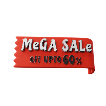 Mega Sale Off Upto 60 Percent  3D Illustration