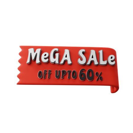 Mega Sale Off Upto 60 Percent 3D Illustration
