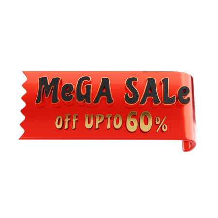 Mega Sale Offer Text  3D Icon
