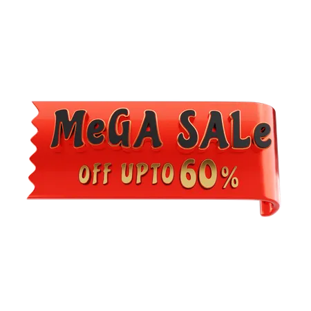 Mega Sale Offer Text  3D Icon
