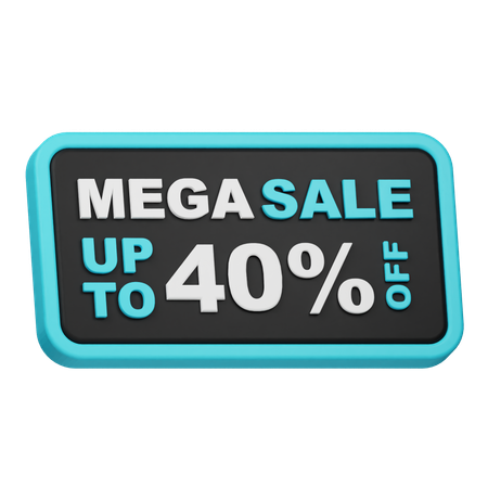 Mega Sale Up To 40 Off  3D Icon