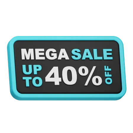 Mega Sale Up To 40 Off  3D Icon