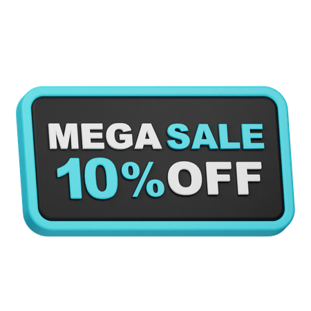 Mega liquidação 10% de desconto  3D Icon