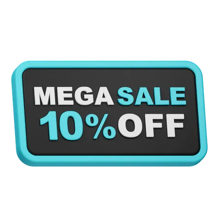 Mega liquidação 10% de desconto  3D Icon