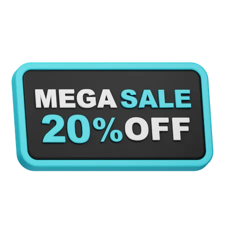 Mega liquidação 20% de desconto  3D Icon