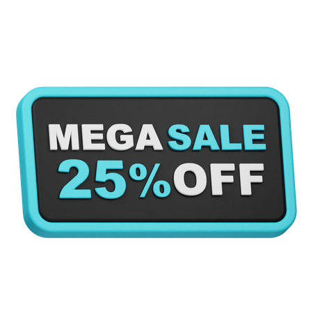 Mega liquidação 25% de desconto  3D Icon