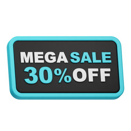 Mega promoção com 30 de desconto  3D Icon