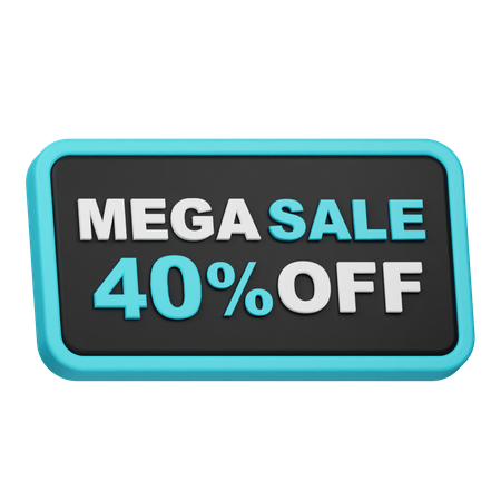 Mega promoção com 40 de desconto  3D Icon