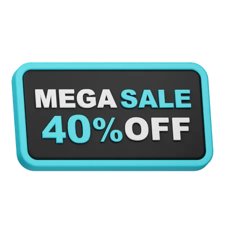 Mega promoção com 40 de desconto  3D Icon