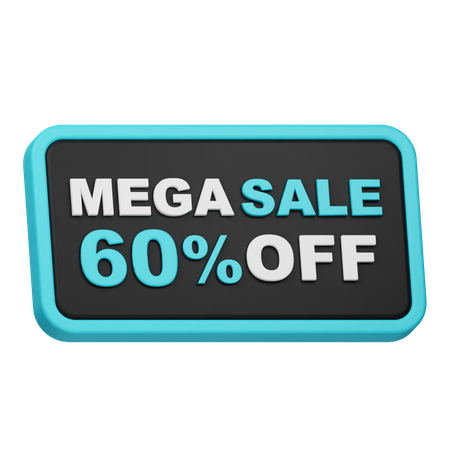 Mega promoção com 60 de desconto  3D Icon