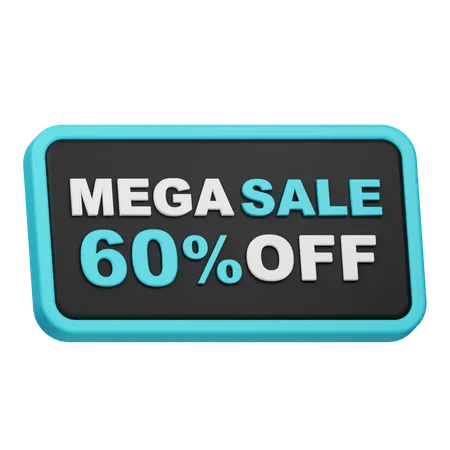 Mega promoção com 60 de desconto  3D Icon