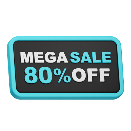 Mega liquidação 80% de desconto  3D Icon