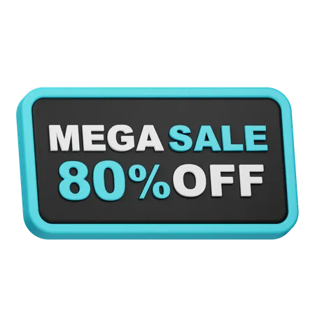 Mega liquidação 80% de desconto  3D Icon