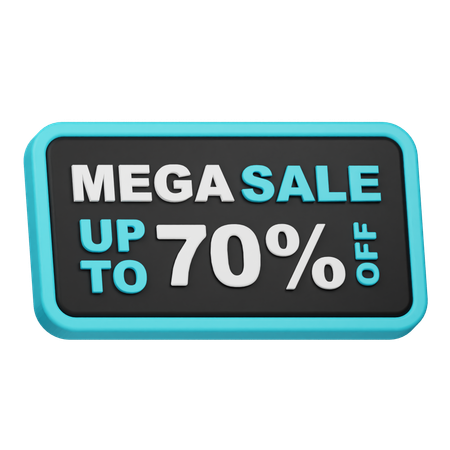 Mega liquidação até 70% de desconto  3D Icon