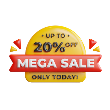 Mega venta 20 por ciento  3D Icon