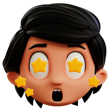 Emoji de chico estrella megaestrella  3D Icon