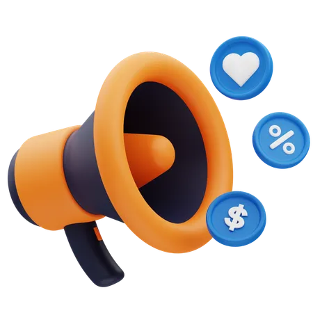 Marketing de megafone  3D Icon