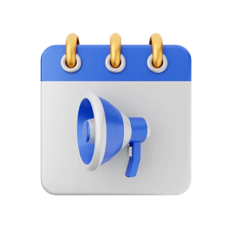 Megaphon Kalender  3D Icon