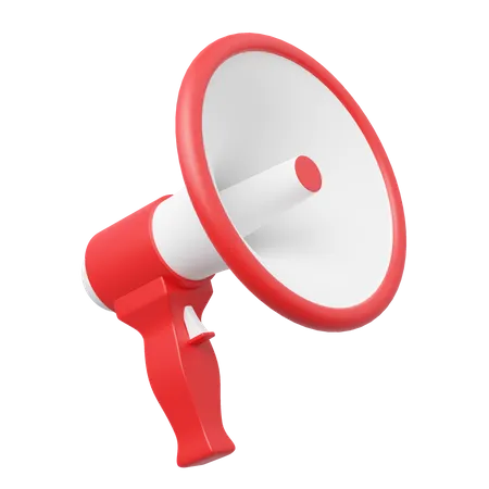 3 D White Red Megaphone Floating Isolated On Blue Background With Copy Space Digital Market Online E Commerce Shop App Concept Sale Promotion Banner Business Cartoon Style Concept 3 D Icon Render 3D Icon