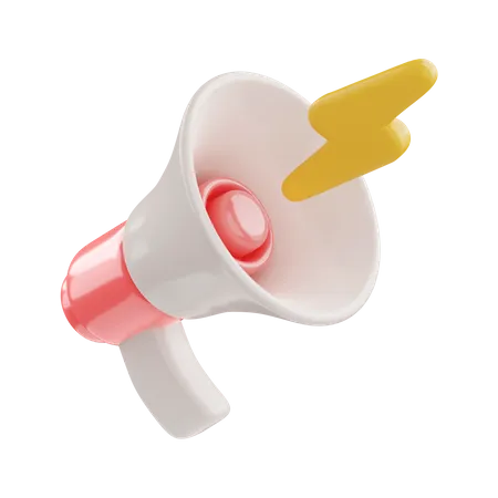 Cartoon Hand Holding Megaphone 3 D Render On White Isolated Background Digital Marketing Concept 3D Icon
