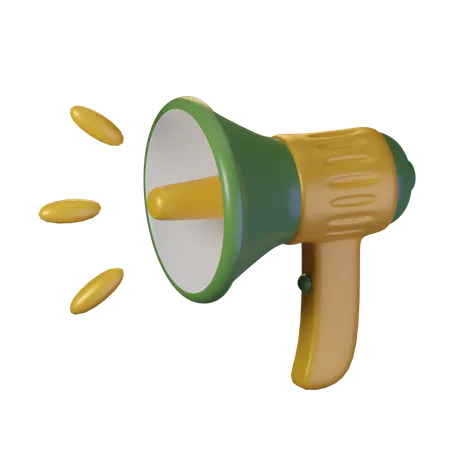 Megaphone Items With An Yellow Theme Isolated On Alpha Background 3 D Illustration High Resolution 3D Icon