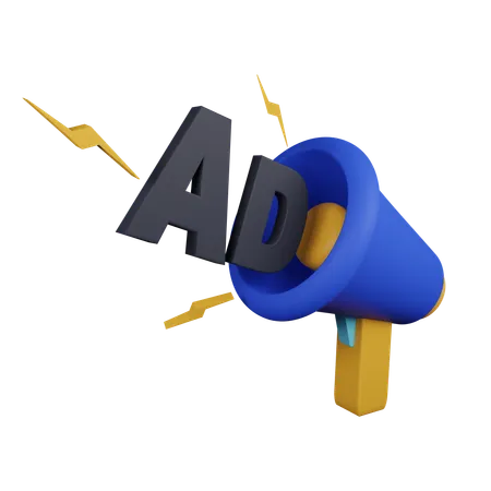Megaphone Ad 3 D Icon Contains PNG BLEND GLTF And OBJ Files 3D Icon