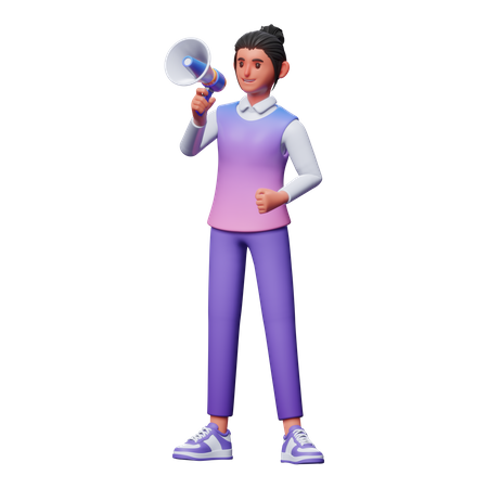 Megaphone Advertisement  3D Illustration