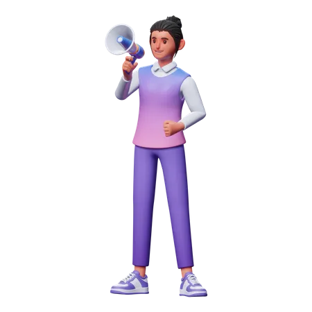 Megaphone Advertisement  3D Illustration