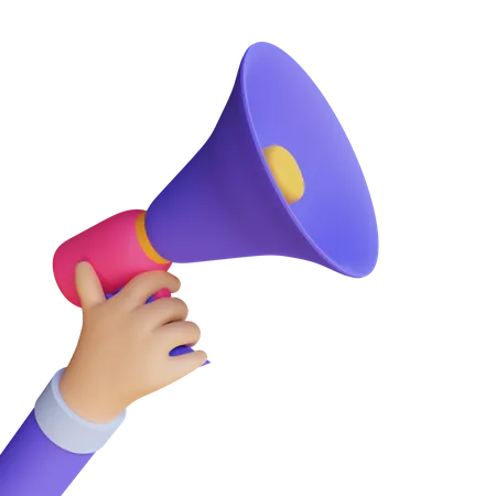 Megaphone Announcement  3D Illustration