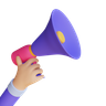 megaphone announcement 3d logo