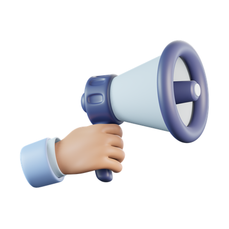 Mégaphone avec la main  3D Icon