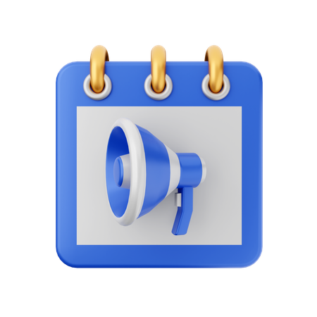 Megaphone Calendar  3D Icon