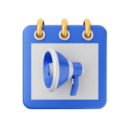 Megaphone Calendar  3D Icon