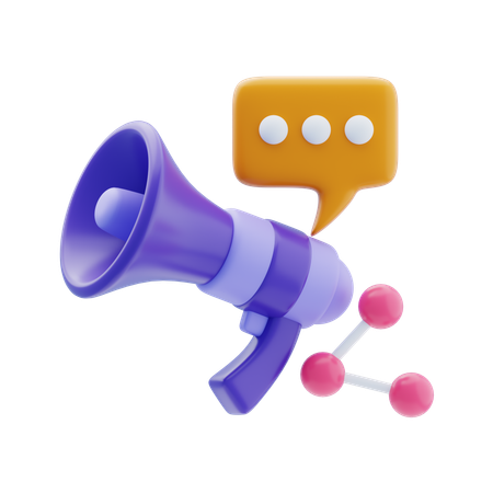 Megaphone chat and share 3d icon  3D Icon