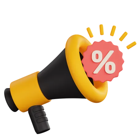 Megaphone Discount Hand Gesture  3D Icon