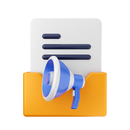 Megaphone Folder  3D Icon