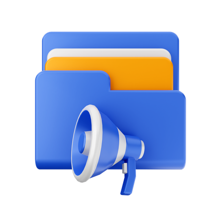 Megaphone Folder  3D Icon