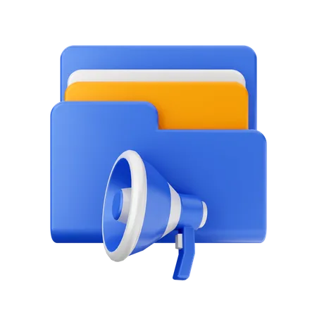 Megaphone Folder  3D Icon