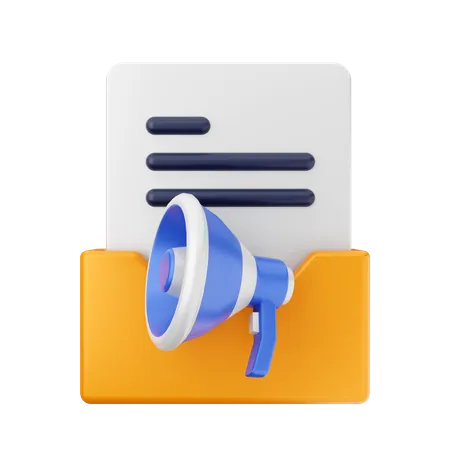 Megaphone Folder  3D Icon
