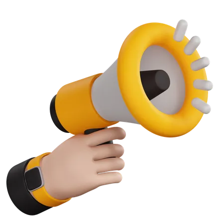 Megaphone Hand Gesture  3D Icon