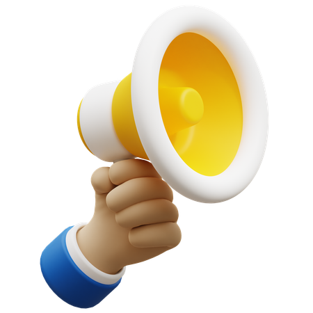 Megaphone holding hand gesture  3D Icon