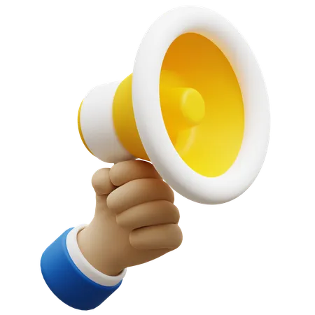 Megaphone holding hand gesture  3D Icon
