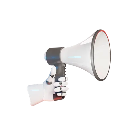 Megaphone Holding Hand Gesture  3D Illustration