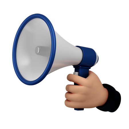 Megaphone Holding Hand Gesture  3D Illustration