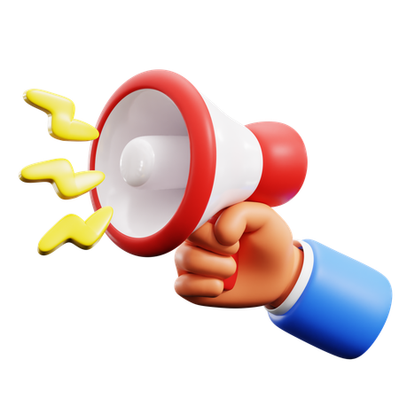 Megaphone Holding Hand Gestures  3D Icon