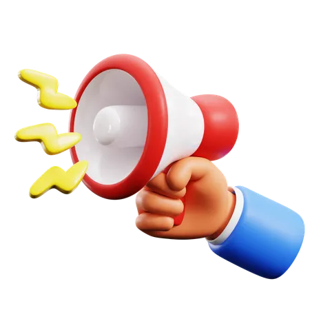Megaphone Holding Hand Gestures  3D Icon