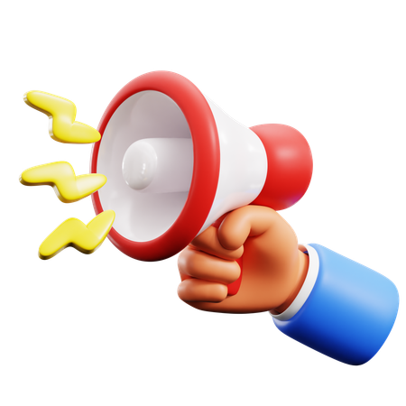 Megaphone Holding Hand Gestures  3D Icon